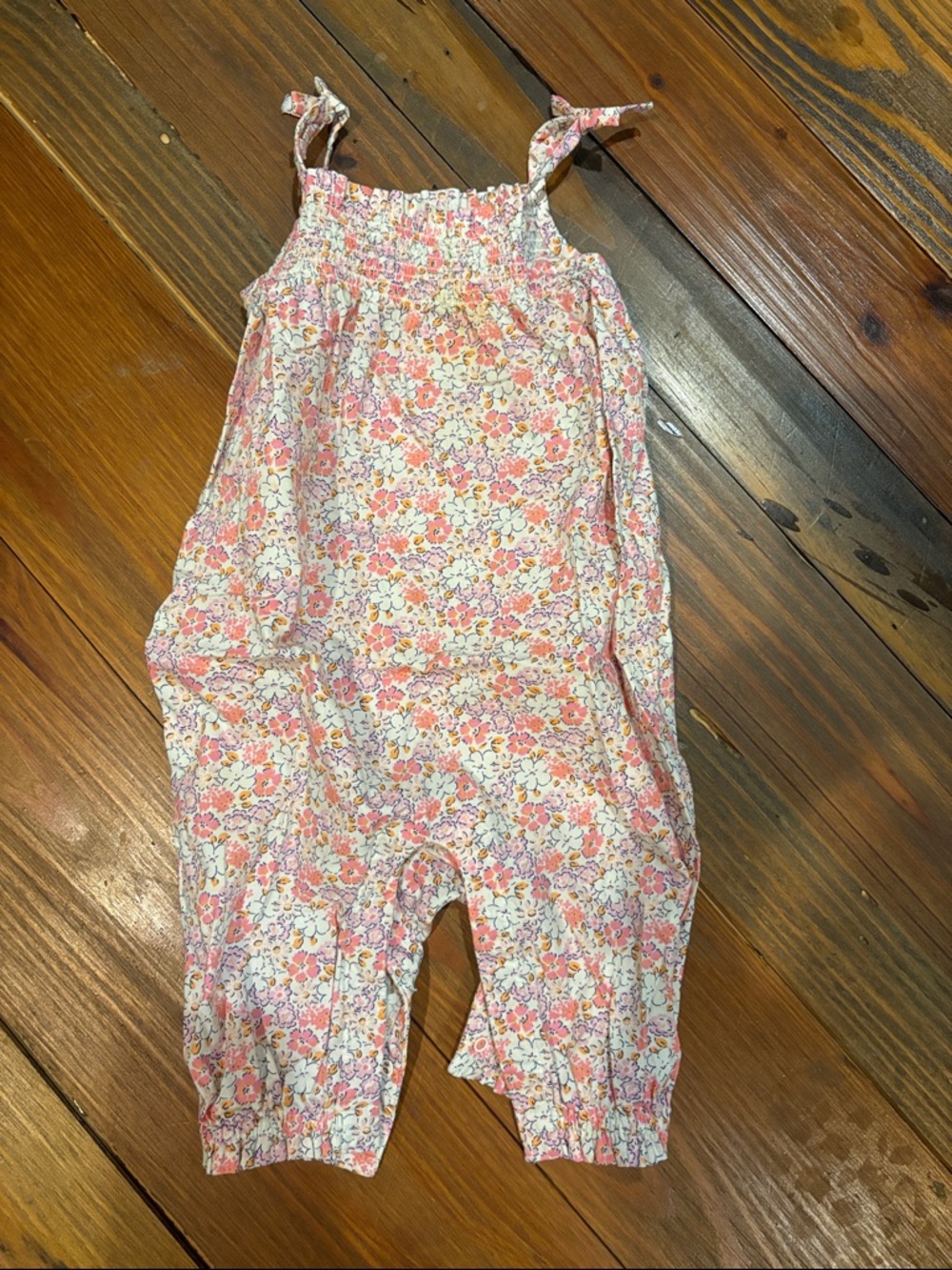 GAP Pink Floral Tie-Shoulder Romper